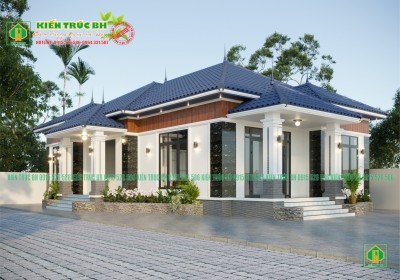 Mẫu nhà 1 tầng mái nhật hiện đại 